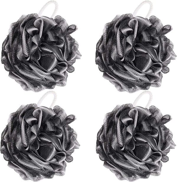 BTYMS 4 Pieces Shower Loofahs Bath Scrunchies 75G/Pcslarge Bath Sponge Body Loofahs Shower Pouf Mesh Pouf for Bathing