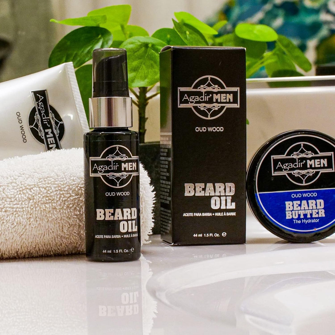 AGADIR Oud Wood Beard Oil, 1.5 Fl Oz