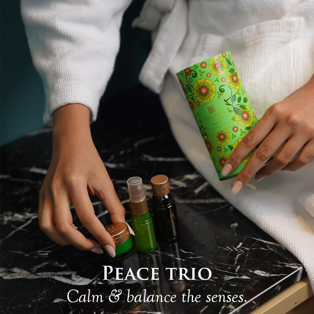 SPA CEYLON Peace Wellness Trio Set | Spa Essentials | Body Care | Ayurvedic | Natural Ingredients | Pampering Kit | Gifting