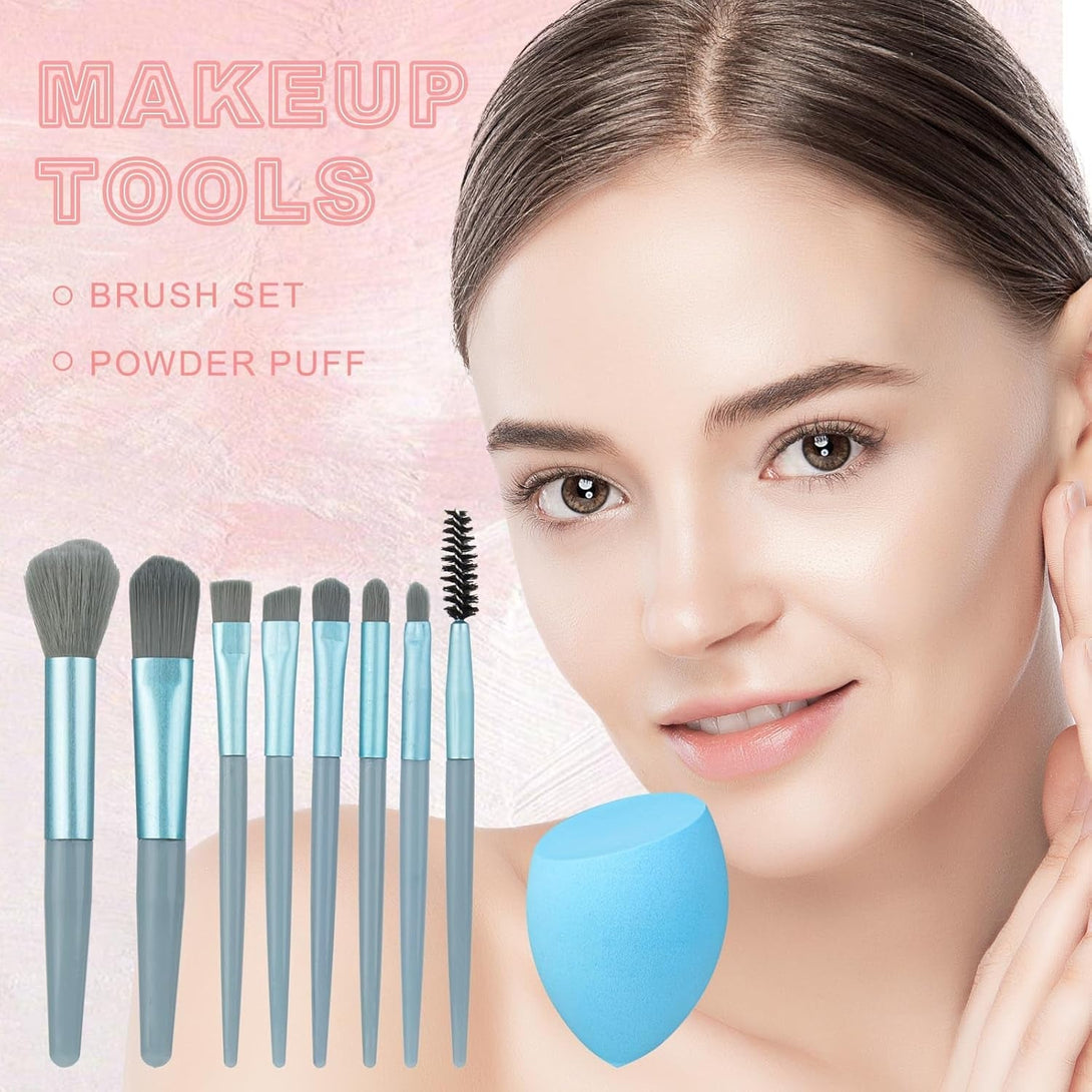 All in One Makeup Kit Includes18-Color Eyeshadow Palette Lip Gloss Brow Pencil Blush Concealer Foundation Mascara & Eyeliner with Travel-Friendly Tools for Everyday Glam