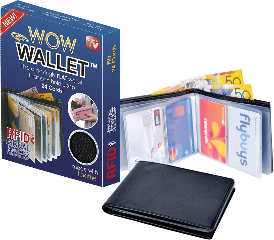 Amazing Men and Women Slim Leather Wonder Wow Wallet - Credit Card Protector - RFID Blocking Case