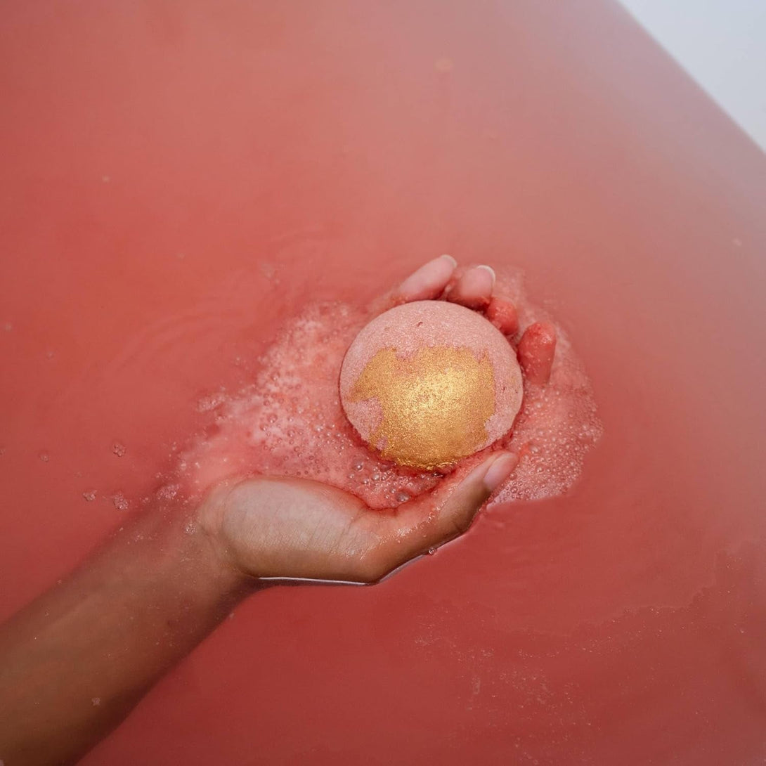 ANIHANA Bath Bombs with Coconut Oil, Paraben Free, Hand-Crafted Luxury Fizzers, Refreshing Peach Smoothie Scent, 6.3 Oz Each, 3 Pack