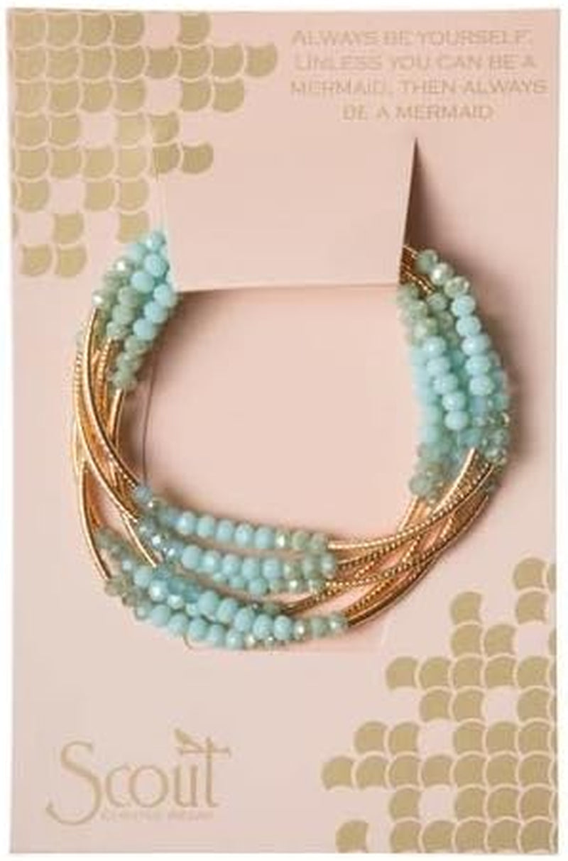 Scout Curated Wears - Women'S Scout Wrap Bracelet & Necklace - Turquoise Combo/Gold
