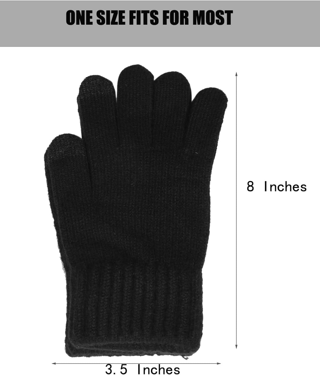 Men'S Winter Touchscreen Magic Gloves Warm Knit Fleece Lined for Cold Weather