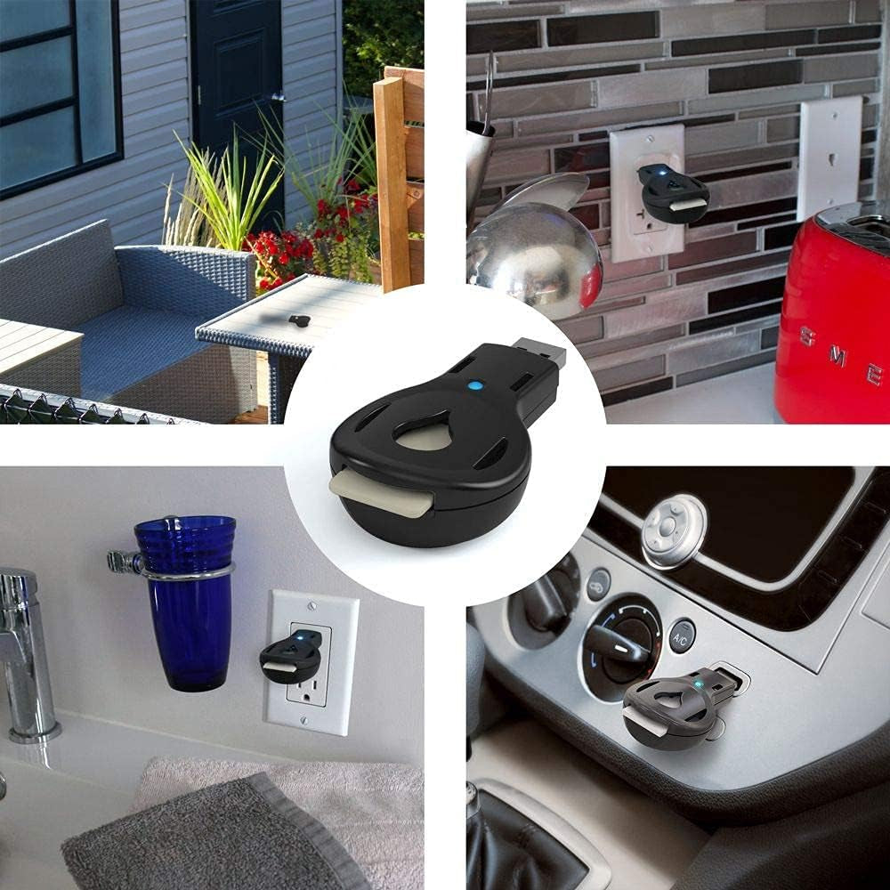 Aromakey USB Aromatherapy Diffuser with 5 Unscented Refill Pads for Bedroom - Bathroom - Kitchen - Home - Office - Car - Travel (Black)