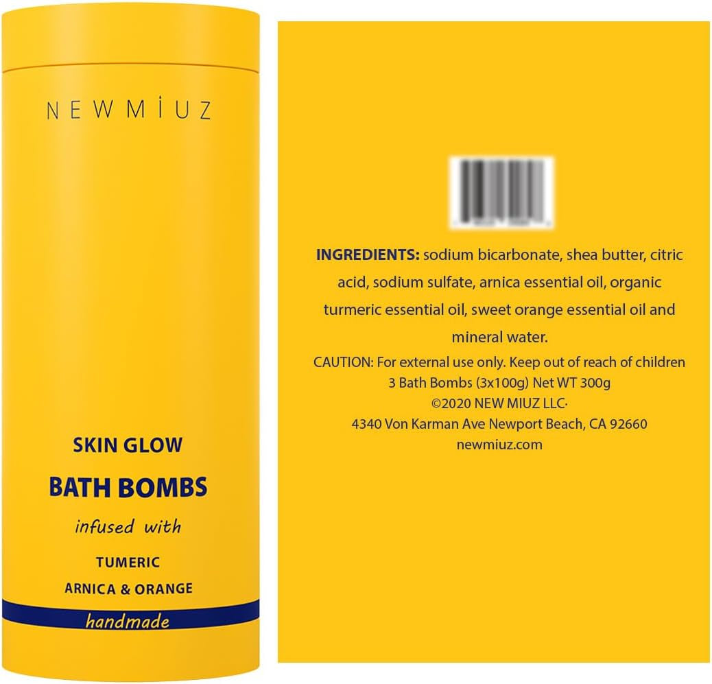 Natural Bath Bombs Luxurious Bath Foam Gift for Dry Skin Hydration Moisturizing Turmeric Arnica Orange Essential Oil Infused for a Blissful Experience