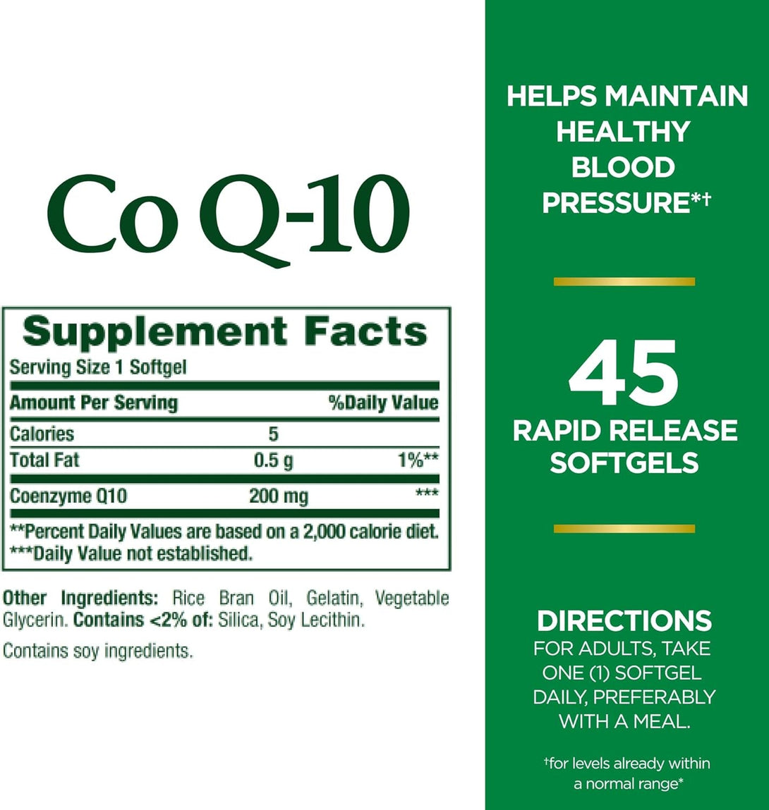 Nature'S Bounty Coq10, Heart Health and Healthy Aging, Dietary Supplement, 200Mg, 45 Rapid Release Softgels
