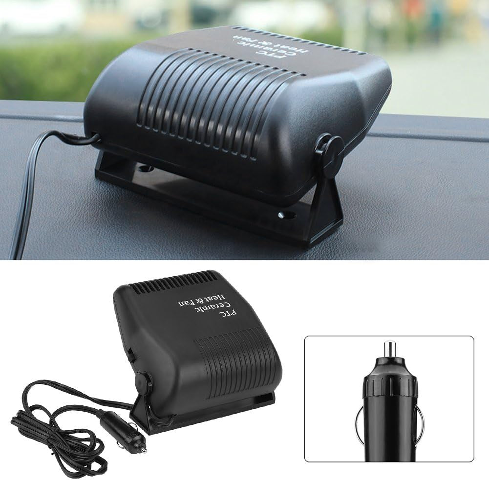 Car Heater Defroster,12V Cooling Fan Heater 2 in 1 Portable Fast Heating Low Noise Car Ceramic Heating Windshield Defroster Demister