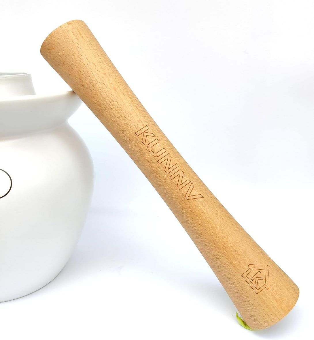 Sauerkraut Pounder for Mason Jars Vegetable Fermentation Packer Kimchee Tamper,One Piece of Solid Beech Wood (12 Inch)