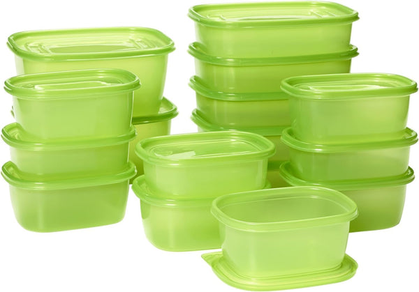 Debbie Meyer Greenboxes 32 Piece Set – Keeps Fruits, Vegetables, Baked Goods and Snacks Fresh Longer, Reusable, BPA Free, Microwave and Dishwasher Safe, Made in USA