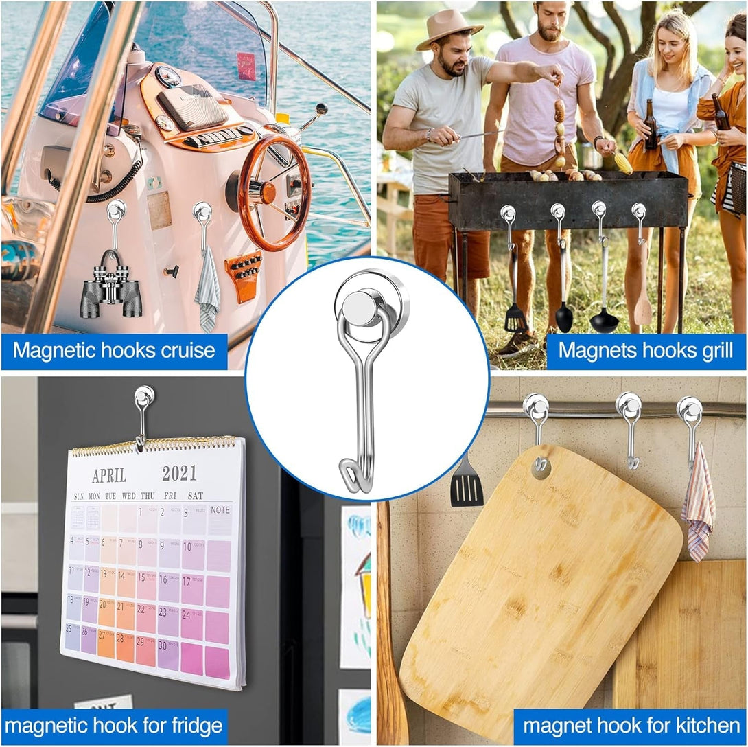 LOVIMAG Mug Hanger Hooks, 12 Pcs Magnetic Hooks 2025 Cruise Cabins Essentials Strong Heavy Duty Magnets Decorations Must Haves Travel Classroom Home Refrigerator Door Fridge Lanyards, Silver