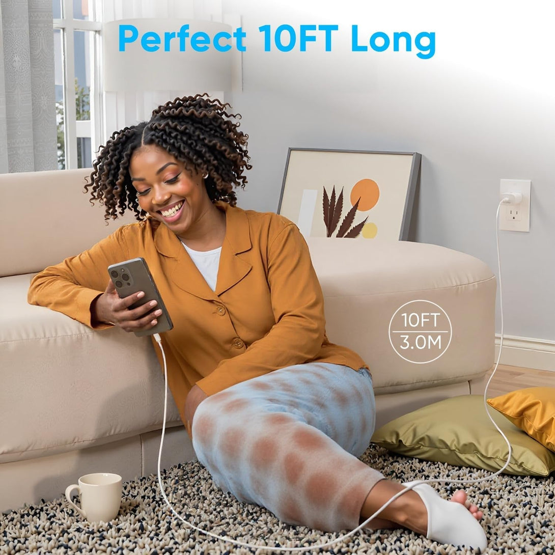 30W USB C Fast Charger Compatible Iphone 16/16 Plus/16 Pro/16 Pro Max/Iphone 15/15 Pro Max/Ipad Pro/Airpods, PD USBC Fast Charging Block Wall Plug with 10FT Type C to C Cable
