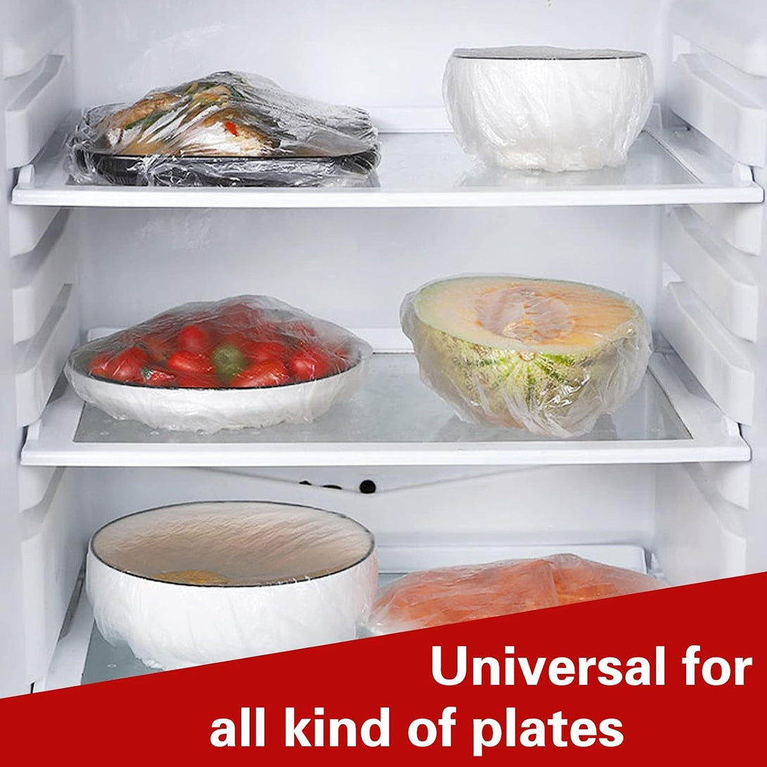 200PCS Fresh Keeping Bags, Plastic Sealing Bags Food Cover, Elastic Stretch Adjustable Bowl Lids, Universal Kitchen Wrap Seal Caps for Leftover and Meal Prep