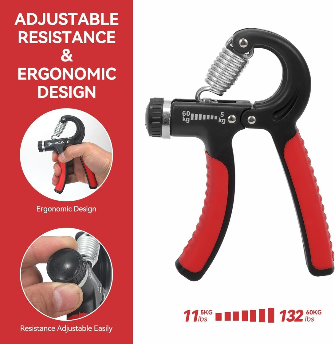 2025 Upgrade Pedal Resistance Band, 4-Tube Elastic Pull Rope Fitness Sit-Up Exercise Equipment at Home Gym Arm Abs Workout Equipment Leg Stretching Equipment with 1Pcs Grip Strength Trainer