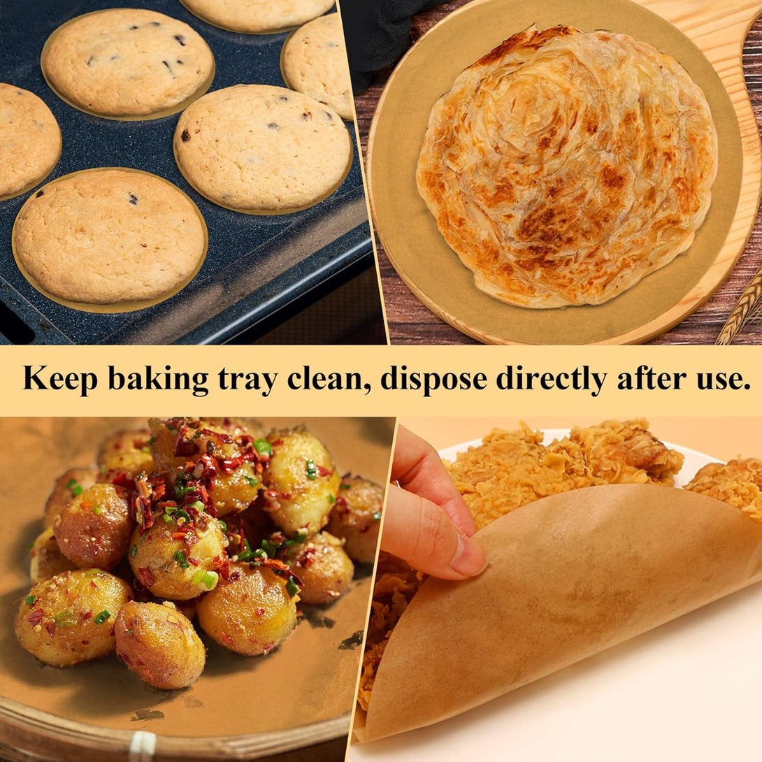 9 Inch Parchment Paper Rounds, 100PCS Unbleached round Parchment Paper 9 Inch for Baking, Precut Parchment Rounds for round Cake Pans 9 Inch,Round Baking Sheets,Springform Pan,Bamboo Steamer