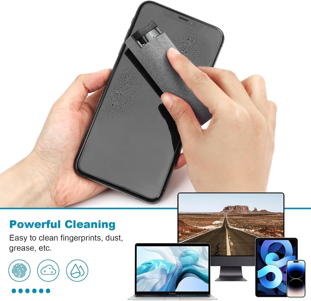 4 Pack Screen Cleaner 3-In-1 Touchscreen Mist Cleaner Spray and Microfiber Cloth Built-In Cleaning Solution Portable Reusable Fingerprint-Proof Spray Bottle for Phone Laptop Ipad TV Monitor Car Screen