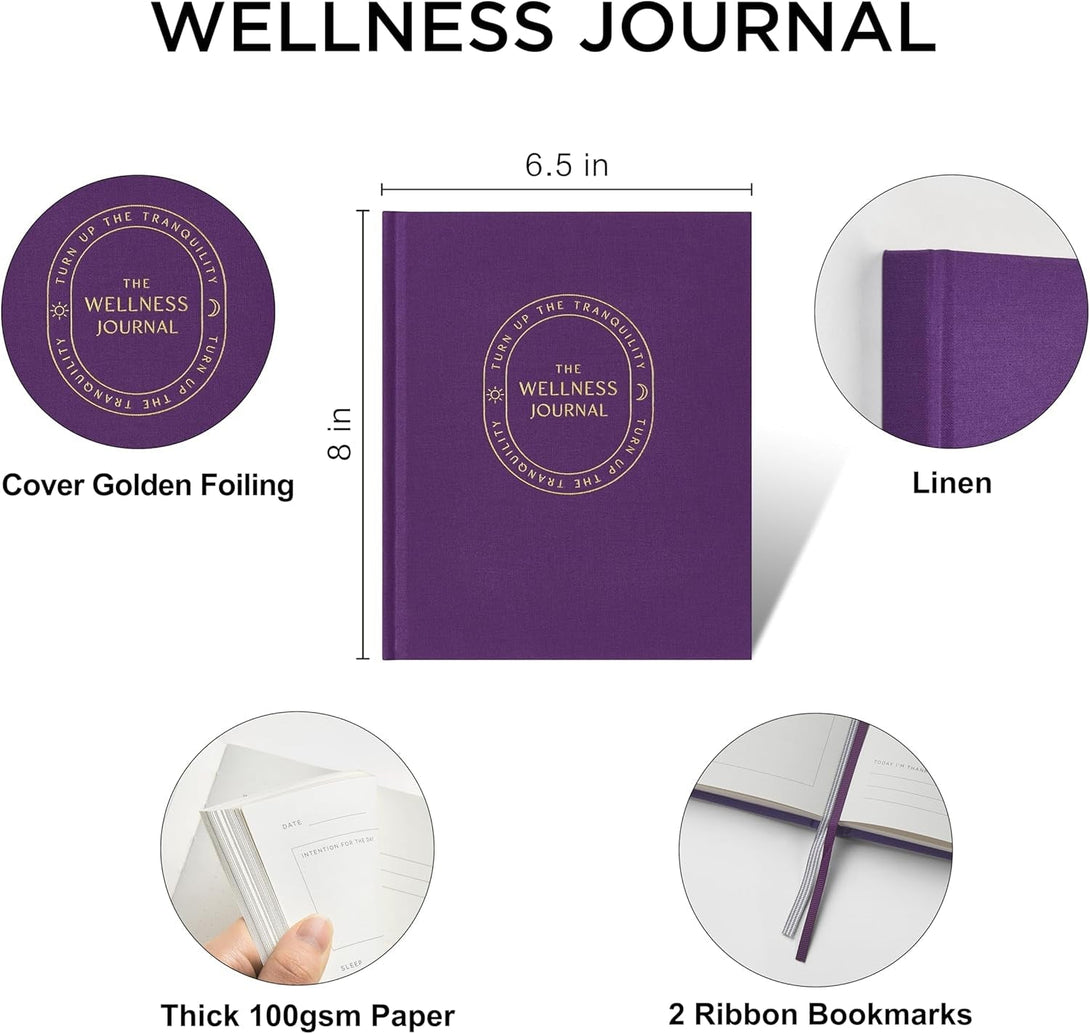 And per Se Wellness Journal, 91 Days Self-Care Journal to Practice Positive Thinking, Mindfulness & Reflection, Undated Daily Wellness Planner for Women & Men(Purple)