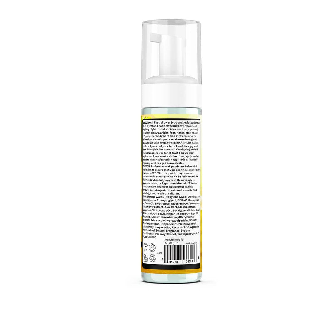 Self Tanner for the Boys - Quick Application Foam Mousse Easy Sunless Tan for Face and Body Oil Free Water Based Faster Skin Drying Natural Sun Kissed Bronze Color Perfect Men 6.76 FL Oz