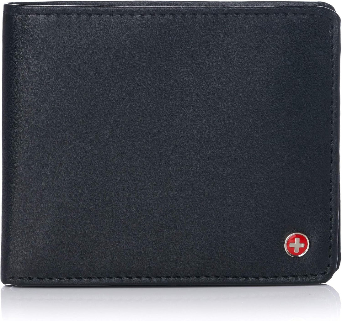 Alpine Swiss RFID Luka Men'S Flip ID Wallet Deluxe Capacity Bifold with Divided Bill Section Comes in a Gift Box