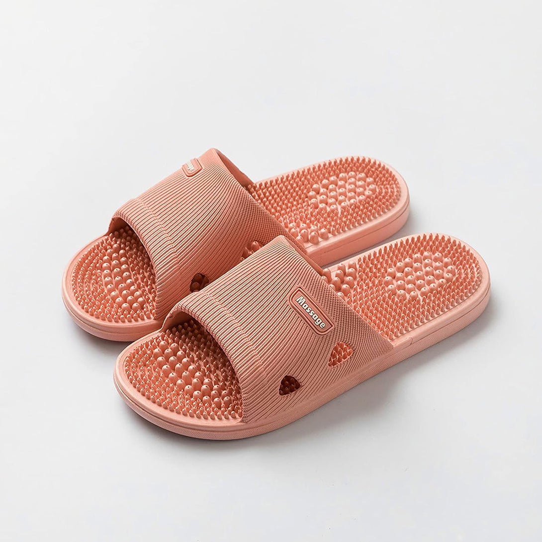 Acupressure Massage Slippers for Plantar Fasciitis for Women Acupuncture Slippers Arthritis Neuropathy Pain Relief Non-Slip Massage Sandals Women Stress Relief Gifts for Bath (Pink, Us Women 7.5-8)