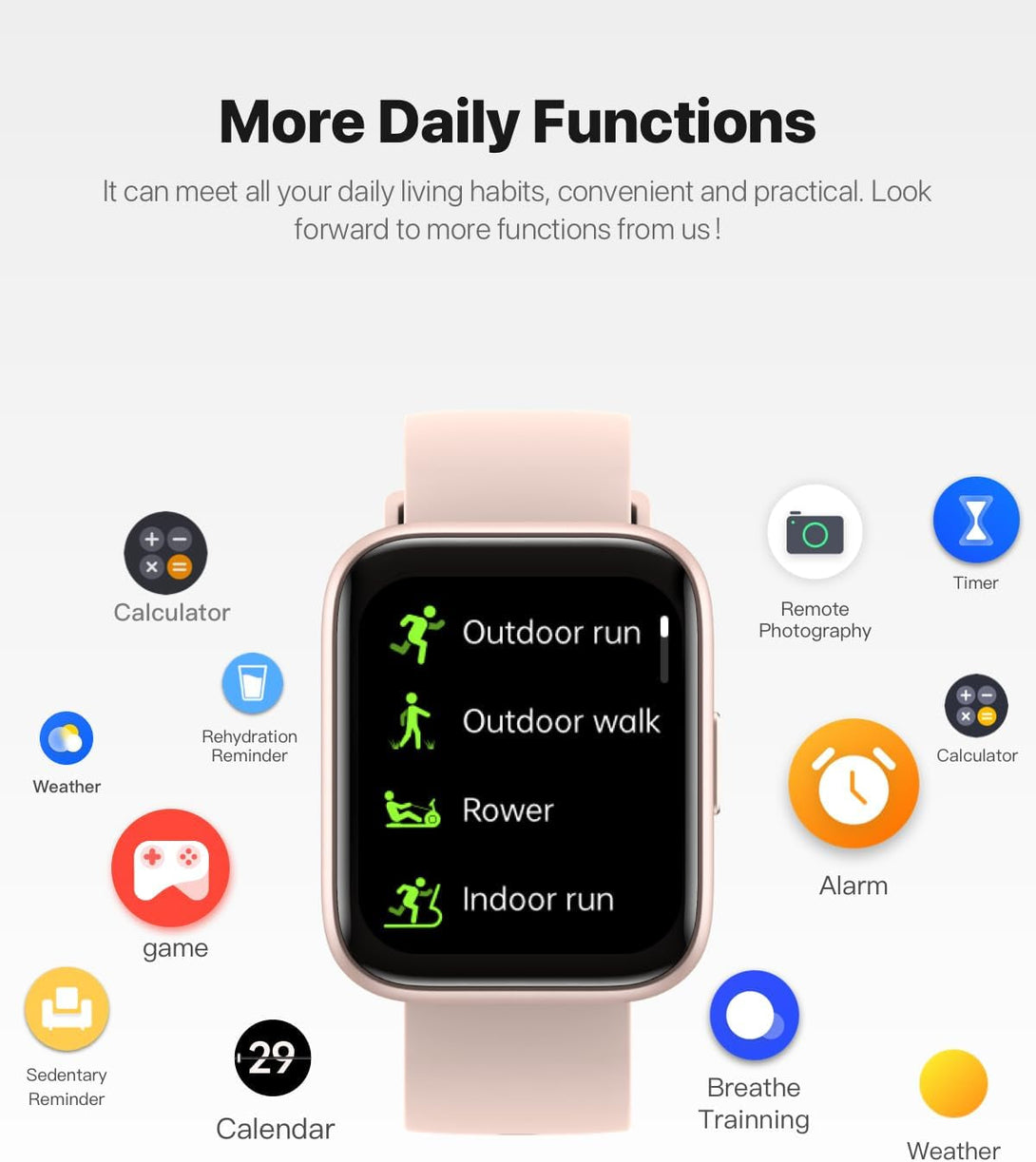 Smart Watch for Men Women - Answer/Make Calls/Quick Reply/Ai Voice Assistant, 1.83" for Android Iphone Samsung Compatible IP68 Smartwatch Blood Oxygen Heart Rate Fitness Tracker (Pink, 1.83")