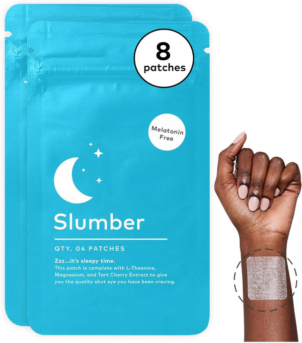 The Good Patch Slumber Sleep Patch Support, Melatonin Free, Sustained Release, Natural Patch with L-Theanine, Magnesium, Tart Cherry Extract, Plant Powered Wearable Wellness (4 Count (Pack of 2))