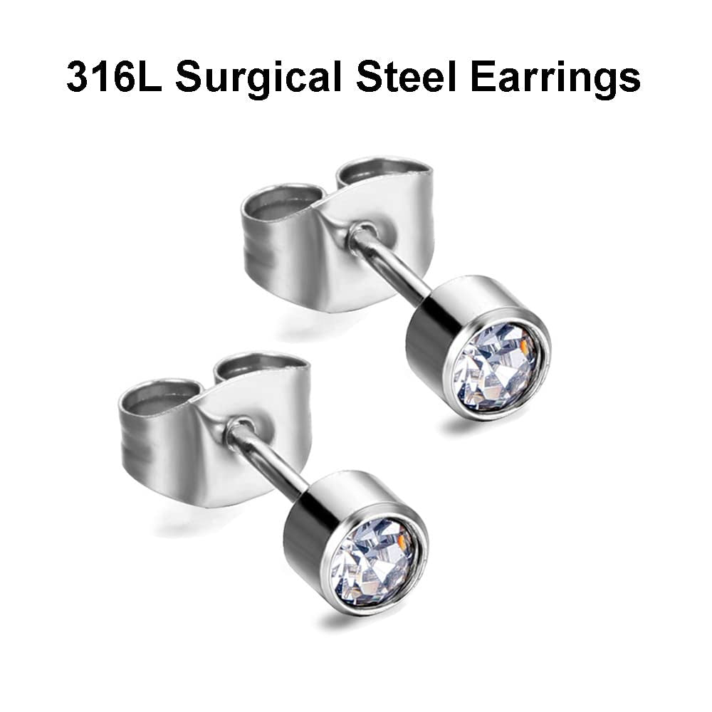 Professional Ear Piercing Gun Kit Reusable for Body Nose Lip Piercing with 16 Pairs Hypoallergenic Earrings (6 Pairs Sterling Silver Stud Earrings 18K Yellow Gold Plated+10 Pairs Gun Stud Earrings)