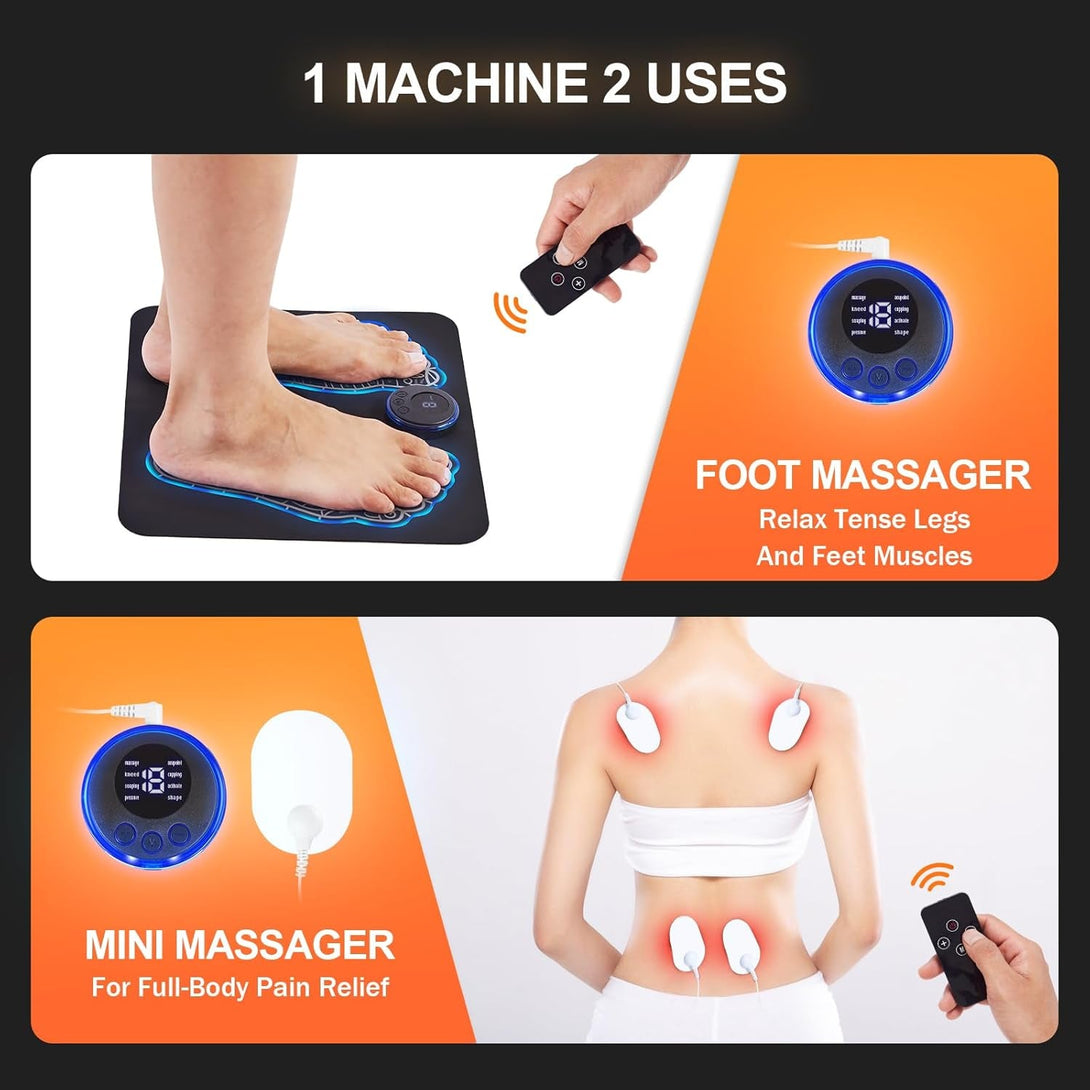 EMS Foot Massage Mat for Muscle Relaxation,Foot Massager Pad with Remote Control,Tens (Mode:Ktr-2492)