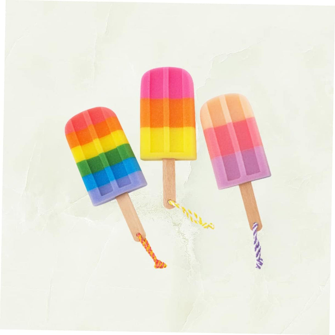 3Pcs Bath Flower for Infants Elastic Hair Ties Bathing Accessories Body Bath Shower Sponge Shower Sponge for Body Loofah Popsicle Ice Cream Wooden Shower Head Child Bath Brush