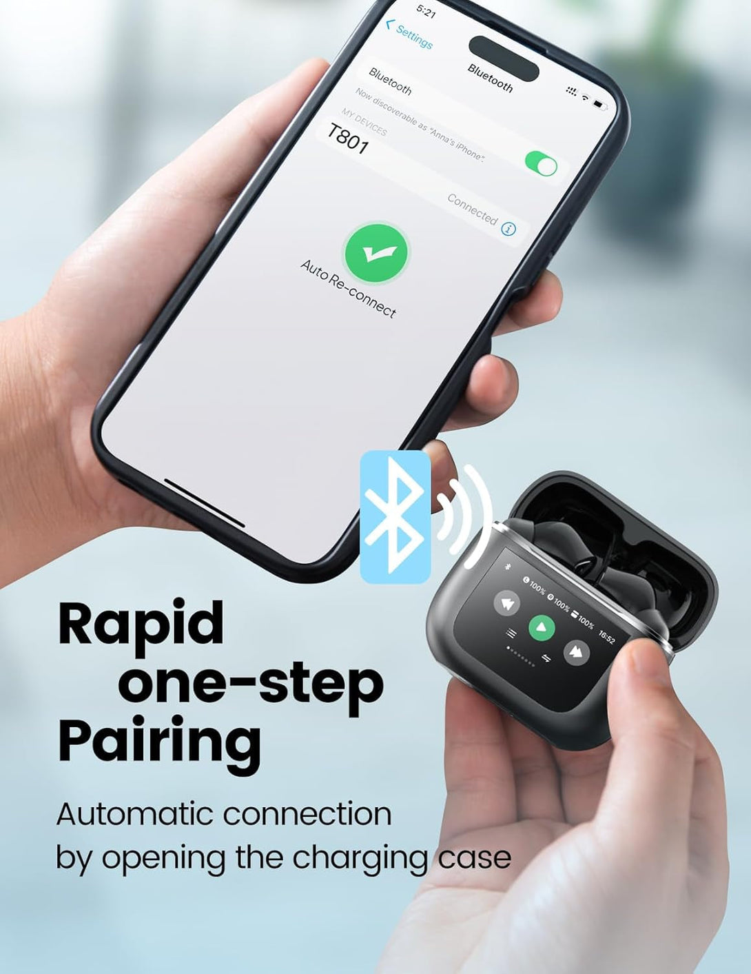 Wireless Earbuds Bluetooth 5.3 Headphones 50H Playtime Deep Bass Stereo Ear Buds with Mic IPX7 Waterproof Comfort Lightweight in Ear Earphones for Pad Android/Ios Phones Gifts for Women Men