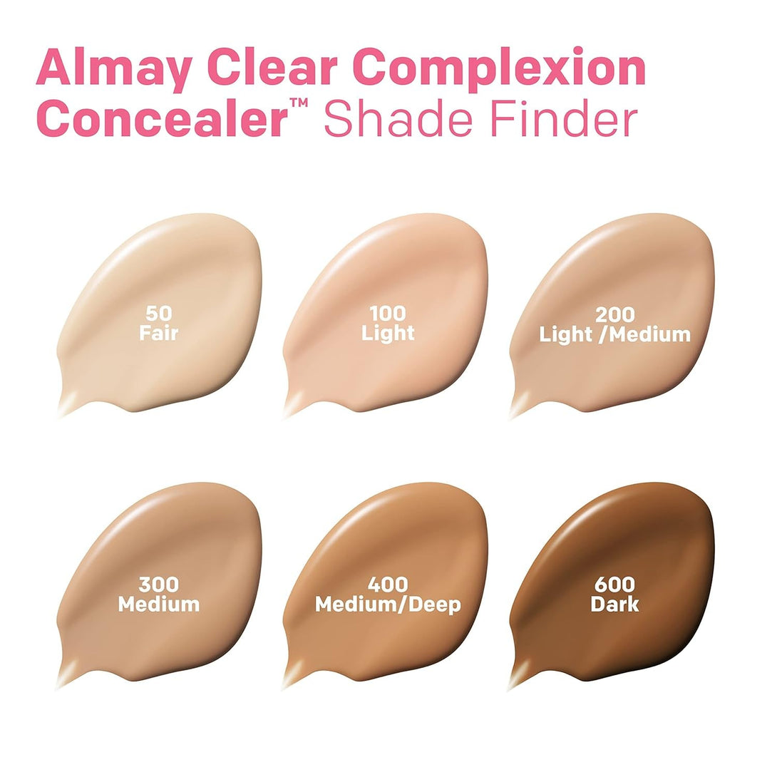 Almay Clear Complexion Acne & Blemish Spot Treatment Concealer Makeup with Salicylic Acid- Lightweight, Full Coverage, Hypoallergenic, Fragrance-Free, for Sensitive Skin, 050 Fair, 0.3 Fl Oz.