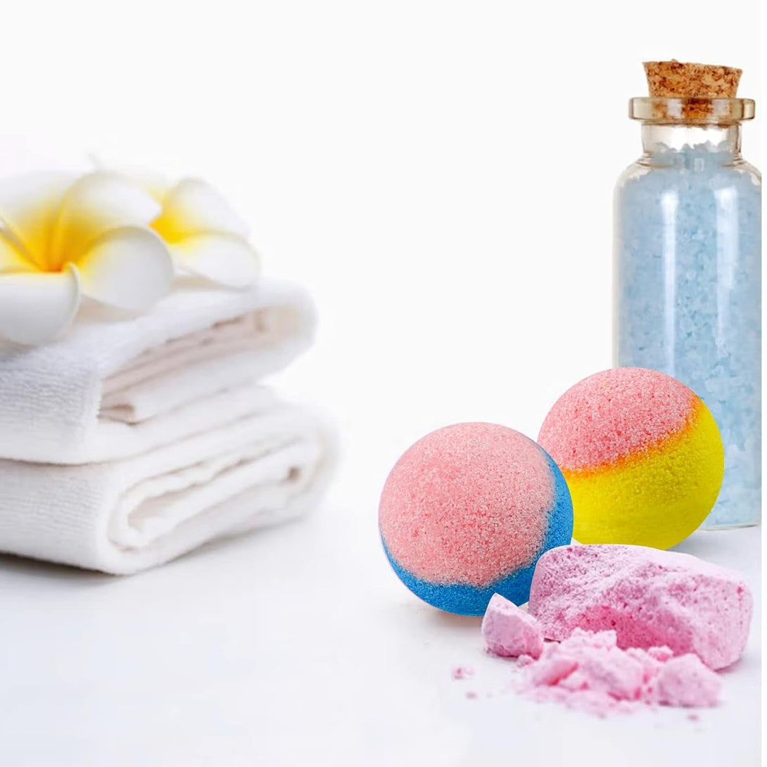 INTEYE Luxury Bath Bombs Gift Set - 54Pc Skin-Nourishing Mineral Bath Salts with Natural Essential Oils & 9 Aromas | Spa-Qualit Self-Care for Women, Men, Kids (Eco-Friendly Packaging)