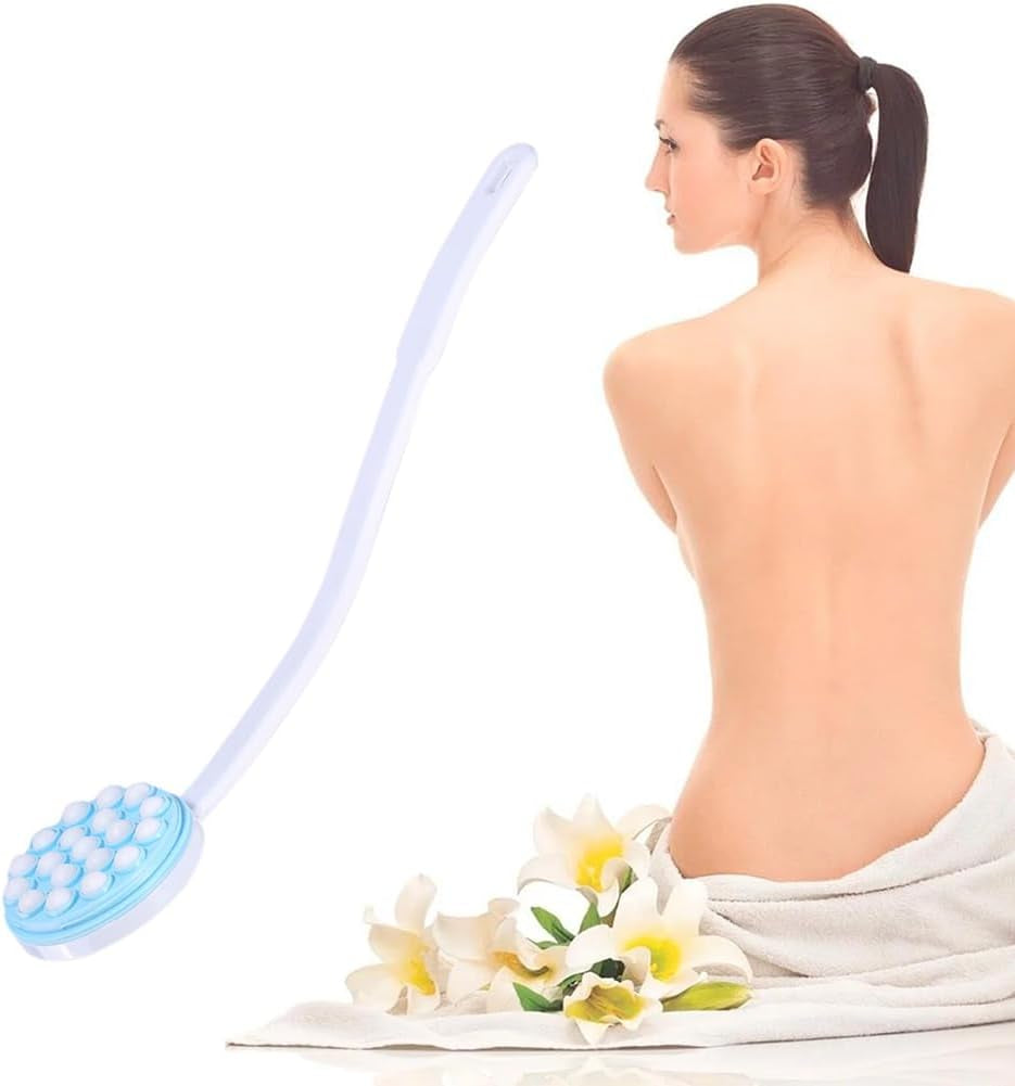 Joyzan Back Lotion Applicator, Long Self Handled Bath Massager Roll Reach Shower Brush Target Tanner Dispenser Wand Curved Rotating Head Sunscreen Skin Cream Gel Legs Feet Elderly Moisturizer Women