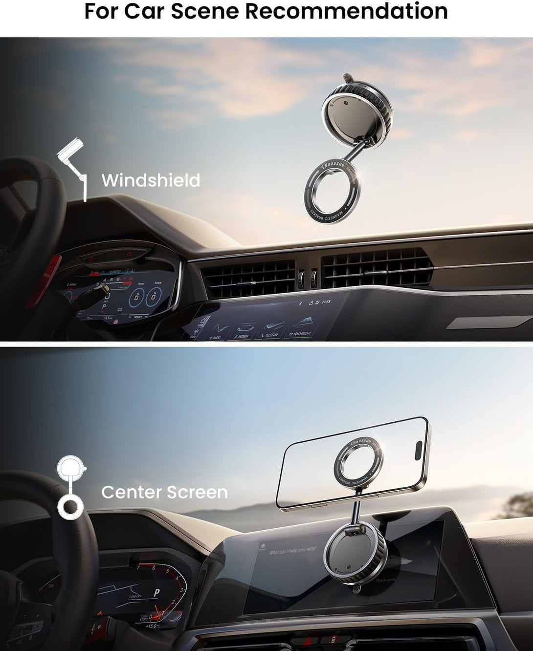 2025 Upgraded Vacuum Suction Cup Phone Mount [89+LBS Strongest Suction], Vacuum Magnetic Phone Holder Stand [24 N55 Stronger Magnets], 360° Adjustable for Your Car/Gym/Mirror