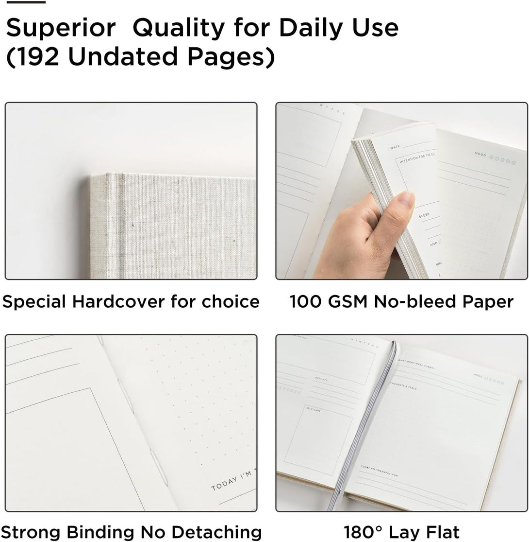 And per Se Wellness Journal, 91 Days Self-Care Journal to Practice Positive Thinking, Mindfulness & Reflection, Undated Daily Wellness Planner for Women & Men(Beige)