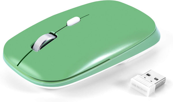 PINKCAT Wireless Mouse, 2.4G Slim Silent Cordless Mouse with USB Receiver, 3 Adjustable DPI Portable Optical Wireless Computer Mice for Laptop, PC, Notebook, Computer, Desktop, Mac (Green)