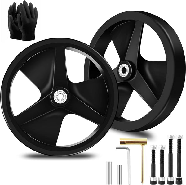 2Pcs 8 Inch Replacement Wheelchair Wheels for Walkers - Environmentally Friendly Rubber Material, Wear-Resistant PU Tires, Anti-Slip, and Durable ABS Wheel Hub (8IN Walkers)