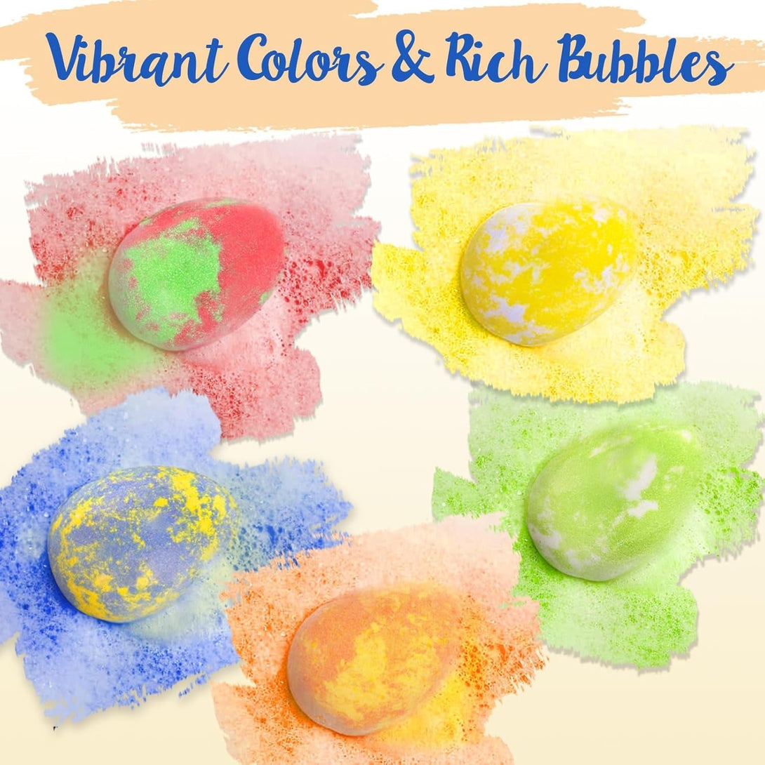 Bath Bombs for Kids with Surprise Toys Inside, Dino Egg Bath Bombs Gift Set with Dinosaur Toy for Boys Girls 3 4 5 6 7 8 9 Years, Bubble Fizzy Spa Handmade Bath Bomb Kit for Kids Birthday Christmas