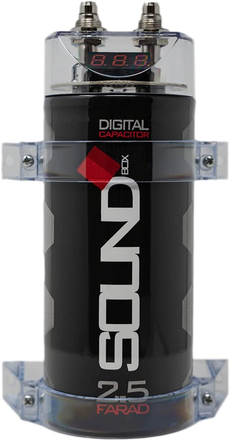 Soundbox SCAP2D, 2.5 Farad Digital Capacitor for Car Audio - 2500 Watts