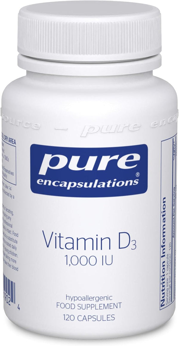 Pure Encapsulations Vitamin D3 25 Mcg (1,000 IU) - Supplement to Support Bone, Joint, Breast, Heart, Colon & Immune Health - with Premium Vitamin D - 120 Capsules