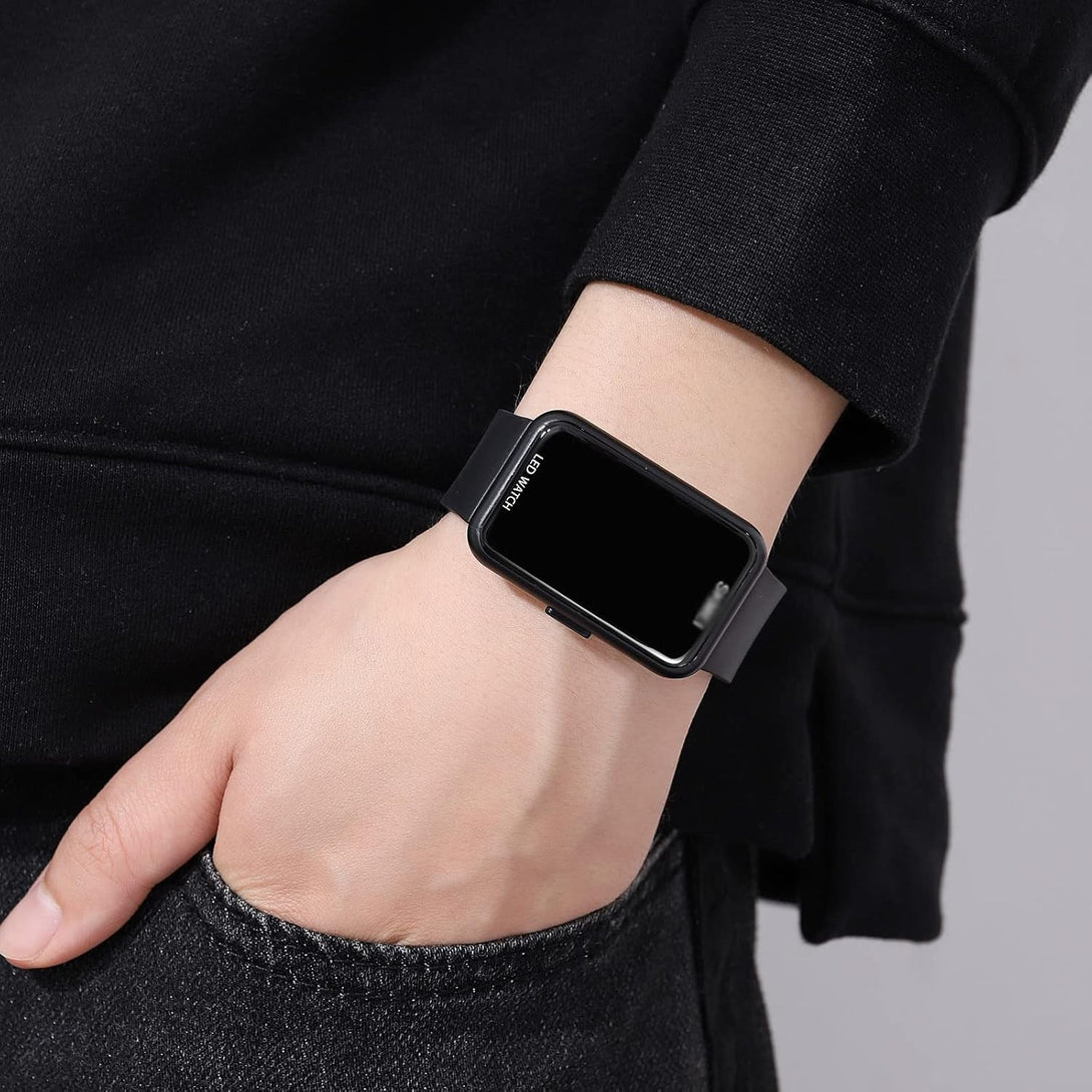 TOOCAT Digital Sport Watch, Fashion LED Large Digital Display Watch Outdoor 50M Waterproof Rubber Bands Wristwatch for Men Women Teens Students