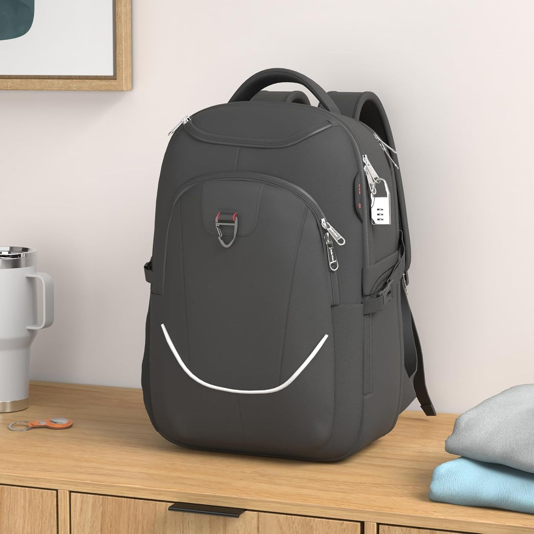 Della Gao Travel Laptop Backpack, anti Theft Backpack for Men and Women with USB Charging Port Business Computer Backpack Bag (Black 2811-17 Inch)