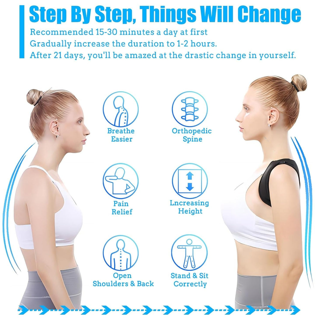 Back Brace Posture Corrector for Women and Men - Invisible & Mesh Breathable Upper Back Brace - Adjustable Back Straightener - Relieve Shoulder, Neck & Back Pain, 1 PCS