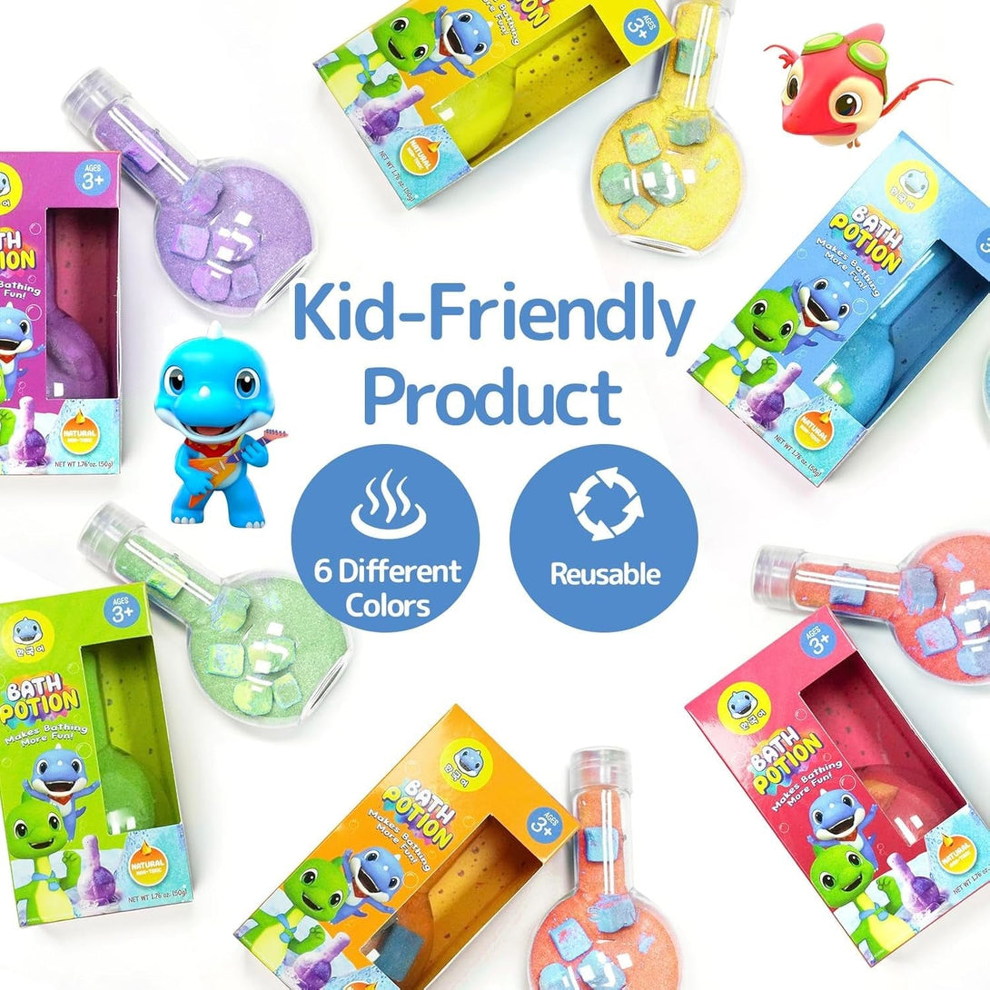 Kids Bath Bombs Potions, SWCANDY 6 Pack Easter Basket Stuffers School Bubble Bath Toys Tub Kid Colorful Fizzy Fun, Cool Foam Kit Color Scientific Magical Nontoxic Fizzes Eruption Girls Toddler