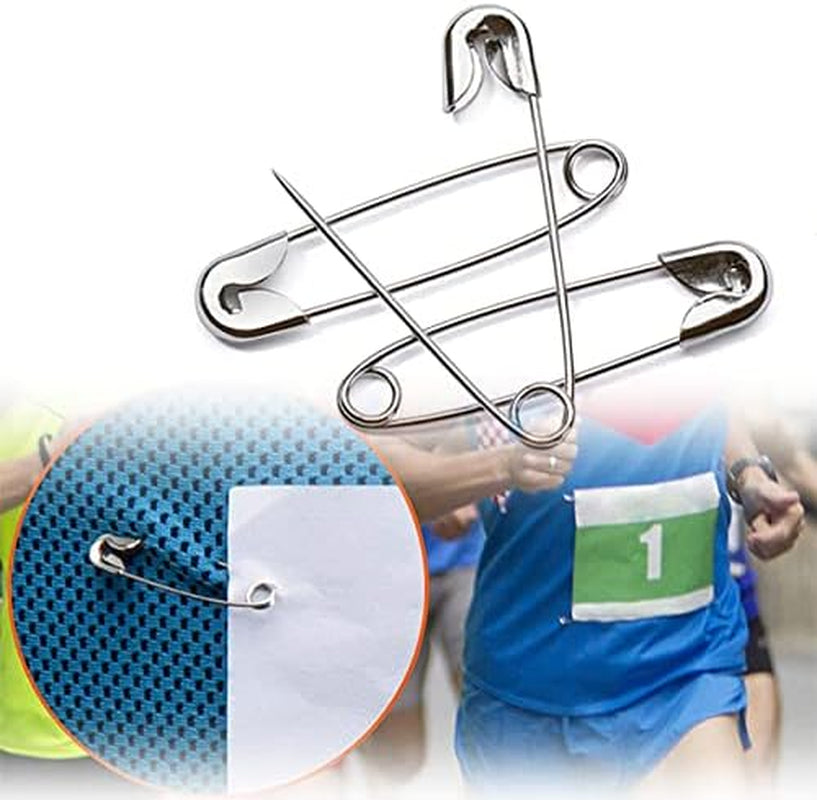 100-Pack Extra Large Safety Pins (2 Inch, Silver) – Heavy Duty, Rust-Resistant Pins for Clothing, Diapers, Sewing, Hijabs, Laundry & Crafting
