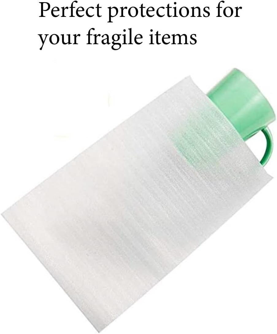 100 Cushion Foam Pouches & Sheets, Moving Foam Wrap Pouches, Protect Mug, Cup, Glasses, China, and Dishes, Packing Supplies, Packing Cushioning Supplies for Moving