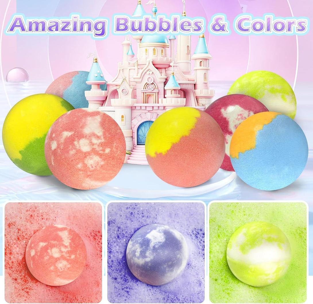 Unicorn Bath Bombs for Kids Girls with Surprise Toys Inside, 20 Pack Handmade Bubble Spa Bath Bombs Gift Set for Girls with Jewelry Toys Inside, Birthday Mothers Day Gifts for Daughter Wife
