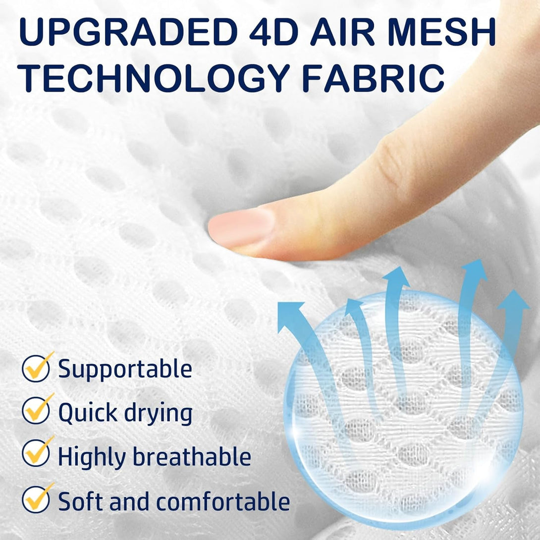 Bathtub Pillows Bath Pillow Luxury Bathtub Pillows for Back and Neck Support Soft & Comfortable Bath Pillows for Tub 4D Air Mesh Fabric 6 Non-Slip Suction Cups Bathtub Accessories Spa Gifts for Women