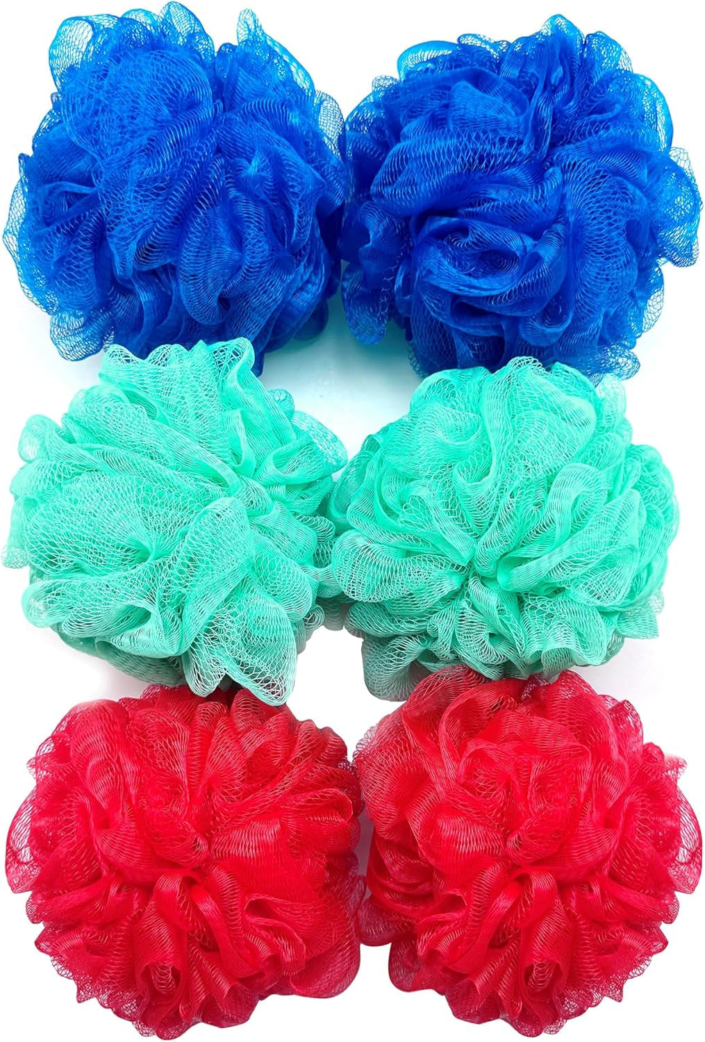 Amazon Basics Bath and Shower Loofah, Multicolor, Pack of 6