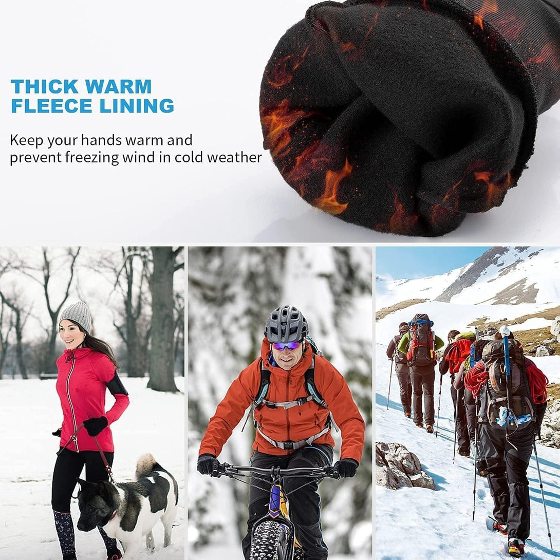 Winter Gloves Touchscreen Slightly Waterproof Thermal Warm anti Slip Running Cycling Gloves Windproof Glove with Elastic Cuffs for Men Women